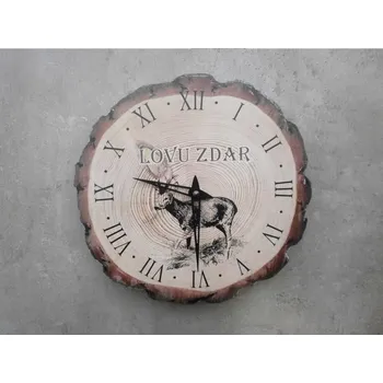 Hodiny Dřevěné myslivecké hodiny - srnec