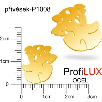 Přívěsek Přívěsek Chirurgická Ocel ozn-P1008 KOALA s mládětem velikost 17x17mm. Barva POZLACENO. Řada přívěsků ProfiLUX