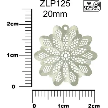 Přívěsek PŘÍVĚSEK KYTKA ozn. ZLP 125 20mm. Materiál STŘÍBRO AG925.váha 0,56g.