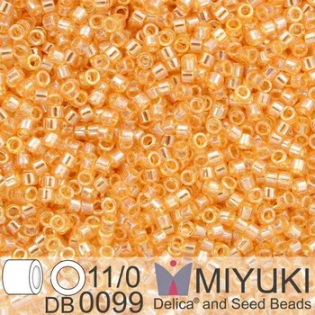 Korálek Korálky Miyuki Delica 11/0. Barva Tr Lt Topaz Luster DB0099. Balení 5g
