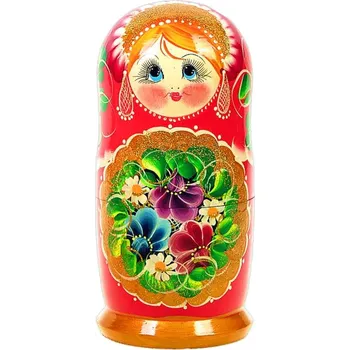 Ruská Matrjoška dřevěná 7ks, 22cm (Ruská matrjoška - dekorace do bytu)