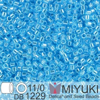Korálek Korálky Miyuki Delica 11/0. Barva Tr Ocean Blue Luster DB1229. Balení 5g