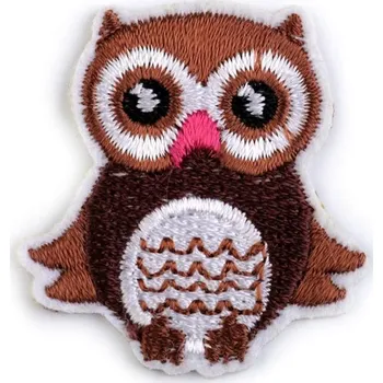 Textilní nažehlovací páska Nažehlovačka sova malá - 5 hnědá