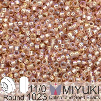 Korálek Korálky Miyuki Round 11/0. Barva 1023 S/L Lt Blush AB. Balení 5g.