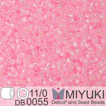 Korálek Korálky Miyuki Delica 11/0. Barva Pink Lined Crystal AB DB0055. Balení 5g.
