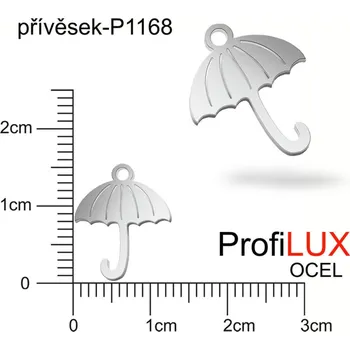 Přívěsek Přívěsek Chirurgická Ocel ozn-P1168 DEŠTNÍK velikost 13x16mm tl.1.0mm. Velikost otvoru pr. 1,5mm. Řada přívěsků ProfiLUX.
