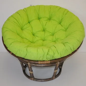 Papasan Nábytek PEGAS Ratanový papasan 115 cm hnědý - polstr světle zelený melír