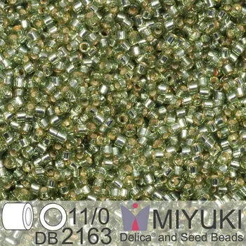 Korálek Korálky Miyuki Delica 11/0. Barva Duracoat Silverlined Dyed Willow DB2163. Balení 5g.