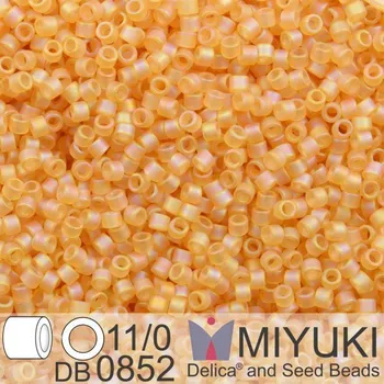 Korálek Korálky Miyuki Delica 11/0. Barva Matte Tr Lt Topaz AB DB0852. Balení 5g