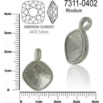 Přívěsek Přívěsek na komponenty SWAROVSKI 4470 14mm. Ozn.7311-0402 . Barva rhodium.