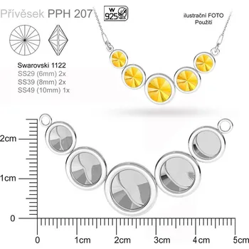Přívěsek Přívěsek MĚSÍC pro Swarovski 1122 velikost 6mm, 8mm a 10mm ozn. PPH 207. Materiál STŘÍBRO AG925.váha 3,8g.