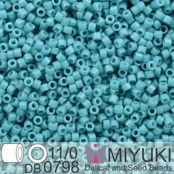Korálek Korálky Miyuki Delica 11/0. Barva Dyed SF Op Capri Blue DB0798. Balení 5g
