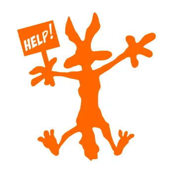 Samolepicí dekorace na vozidlo Kojot 001 levá hepl (73 - Fluorescentní oranžová) SAMOLEPKA NA AUTO, NÁLEPKA, FÓLIE, POLEP, TUNING, VLASTNÍ TEXT, TISK, AUTOSAMOLEPKY.cz, POLEPY, OBRÁZEK, LOGO, 3D STICKERS