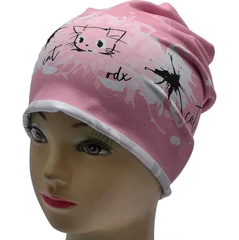 Čepice Oboustranná dlouhá čepice RDX F1267E Kočka Barva: sv. růžová, Velikost: 4 (3-5 let)