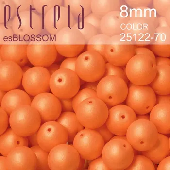 Dětské navlékací korálky Korálky esBLOSSOM voskované tvar kulatý. Velikost 8mm. Barva 25122-70 (oranžová+listr). Balení 15ks na návleku.