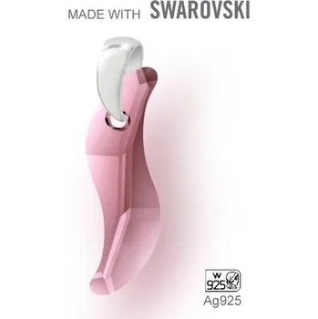 Přívěsek Přívěsek Made with Swarovski 6525 Crystal (001) Antique Pink (ANTP) 28mm+šlupna Ag925