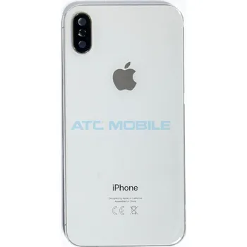 Náhradní kryt pro mobilní telefon iPhone Xs zadní kryt (sklo) s logem, rámem bílý včetně držáku SIM a tlačítek, EU verze a zpět 44 Kč s ATC Clubem