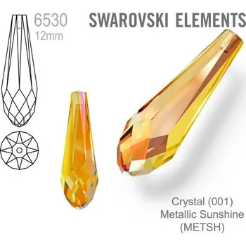 Šperk SWAROVSKI 6530 Pure Drop Pendant velikost 12mm. Barva Crystal Metallic Sunshine