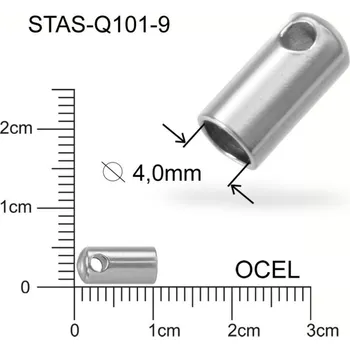 Materiál na výrobu šperku Koncovka CHIRURGICKÁ OCEL ozn.-STAS-Q101-9. velikost 10,0 x 4,8mm.