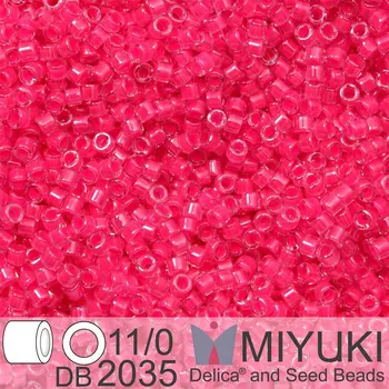Korálek Korálky Miyuki Delica 11/0. Barva Luminous Wild Strawberry DB2035. Balení 5g