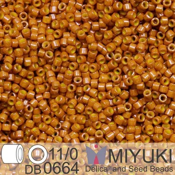 Korálek Korálky Miyuki Delica 11/0. Barva Dyed Opaque Dark Pumpkin DB0664. Balení 5g.