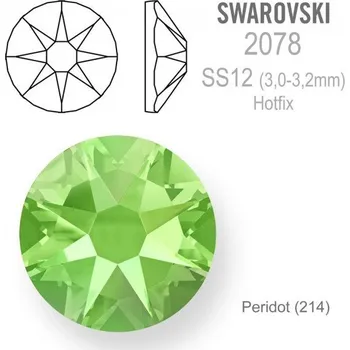 Prsten Swarovski xirius rose HOTFIX 2078 velikost SS12 barva Peridot