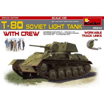 Plastikový model 1/35 T-80 Soviet Light Tank w/Crew.Special Edition