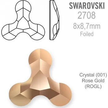 Korálek Swarovski 2708 Molecule FB Foiled velikost 8x8,7mm. Barva Crystal Rose Gold