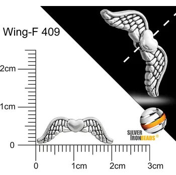 Přívěsek Přívěsek ANDĚLSKÉ KŘÍDLO . Ozn.-WING F409 v platinové barvě Velikost 20x7mm.