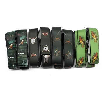 Opasek Kšandy s loveckým motivem 3,5cm niklové přezky