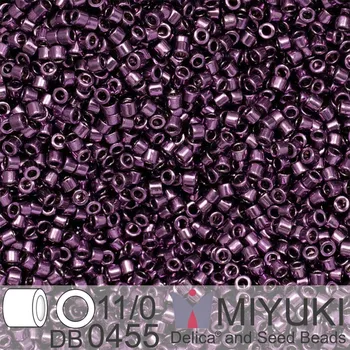 Korálek Korálky Miyuki Delica 11/0. Barva Galvanized Dark Plum DB0455. Balení 5g