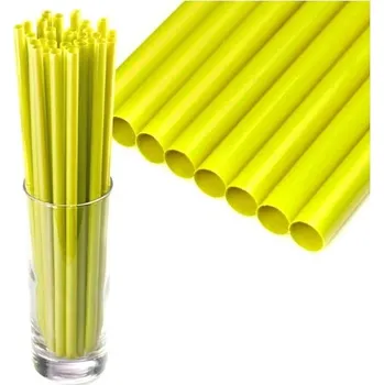 Plastová brčka Jumbo 8x250mm, žlutá 150ks (znovu použitelná)