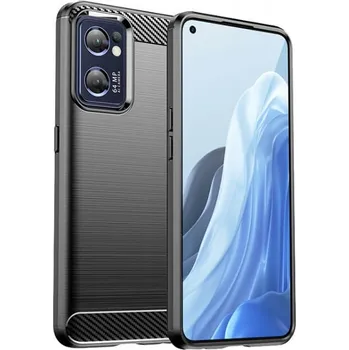 Pouzdro na mobilní telefon Ochranný silikonový obal karbon pro OPPO Reno 7 5G - černý