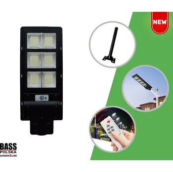 Venkovní osvětlení BASS Solární pouliční lampa se snímačem pohybu a dálkovým ovládáním 160 W, 270 LED BASS BP-5918