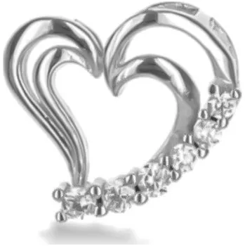 Přívěsek Argento 84114 Stříbrný přívěsek - srdíčko, čiré kulaté zirkony