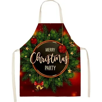 Kuchyňská zástěra Vánoční zástěra s kapsami | kuchyňská zástěra - 2WQ-46377-116,Rozměr pro dospělé 68 x 55 cm