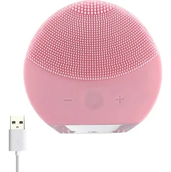 Elektrický čistič pleti Čisticí kartáček na pleť | elektrický kartáček na obličej - silikonový - růžový
