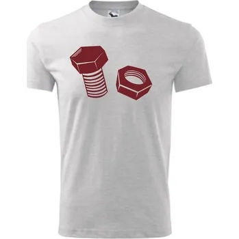 Chlapecké tričko ON-DESIGN Dětské tričko ŠROUB A MATICE Velikost: 122 cm/6 let, Barva: světle šedý melír