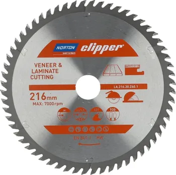 Řezný kotouč NORTON-CLIPPER Kotouče na dřevo 216x2.6mm /1.8x30mm Norton Clipper TCT LAMINATE