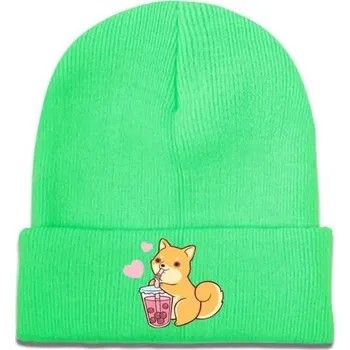 Čepice Zimní čepice | čepice s liškou - unisex - Zelená