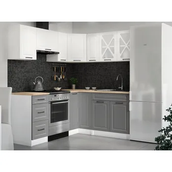 Falco Rohová kuchyňská linka Astra bílá/popel MAT