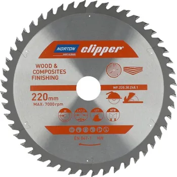 Řezný kotouč NORTON-CLIPPER Kotouče na dřevo 220x2.8mm /1.8x30mm Norton Clipper TCT WOOD FINISHING