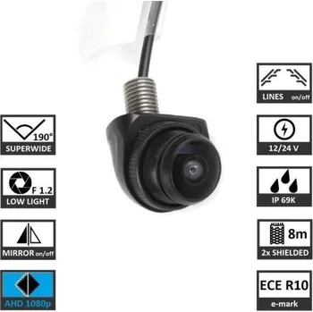Couvací kamera Parkovací kamera do auta univerzální zadní, přední, AHD, BC UNI-WIDE AHD