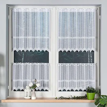 Záclona Žakarová vitrážová záclona 341510 proužek, bílá, výška 70cm (v metráži)