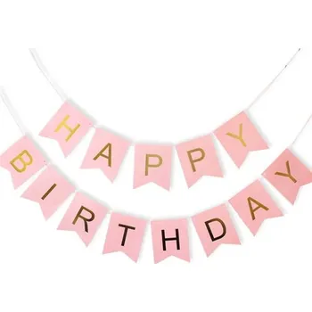 Party dekorace Narozeninová výzdoba | girlanda Happy Birthday - 3 m - růžový