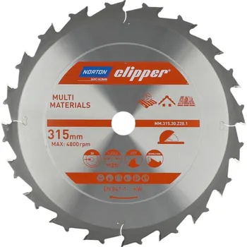 Řezný kotouč NORTON-CLIPPER Kotouče na dřevo 315x3.2mm /2.2x30mm Norton Clipper TCT MULTIMATERIAL