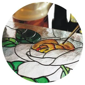 Výtvarná barva Vitrážní barva na sklo transparentní 40g, modrá