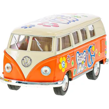 autíčko Mikro Trading Autobus Volkswagen 13cm kov na zpětný chod 4barvy Barvy: oranžová