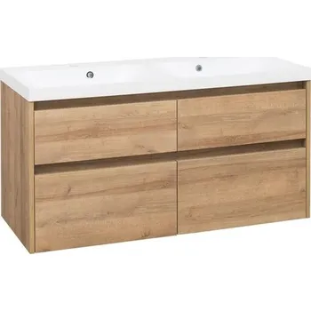 Koupelnový nábytek EBS Duomo Skříňka a umyvadlo 121 cm, dub Riviera DUOMO121D