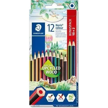 Kresba Barevné pastelky "Noris Colour", 10+2 mix barev, šestihranné, STAEDTLER